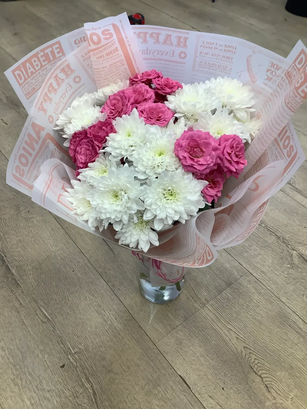 Chrysanthemum Bouquet: Pink and White