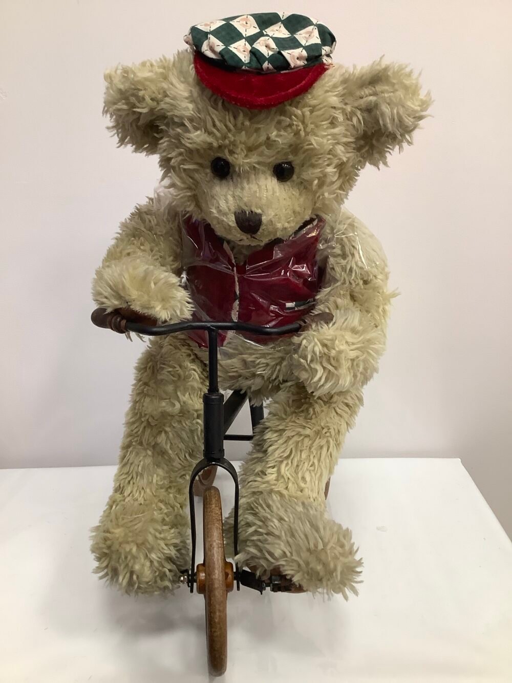 Handmade Teddy Bear on a Bicycle - Image 4